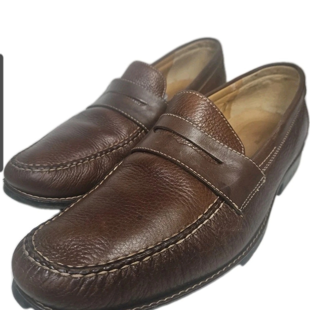 Dockers Prostyle Shoes Men's 11.5 Leather Penny Loafer Brn Y2k Boho Cottage [5D